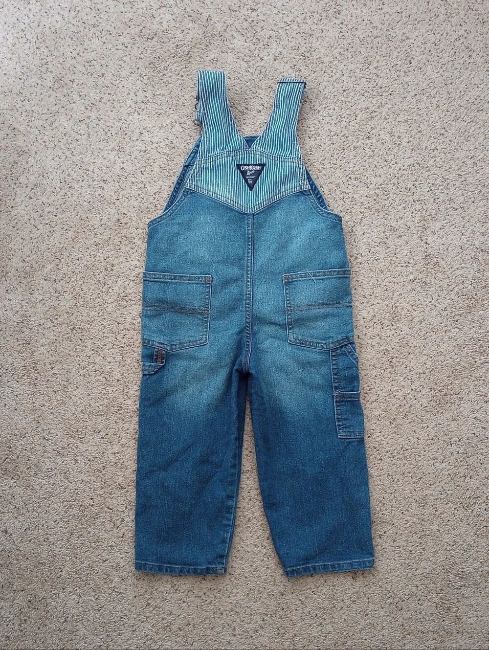 Oshkosh B'gosh Denim Overalls Size 3T Cute Summer Outdoors Farm Country